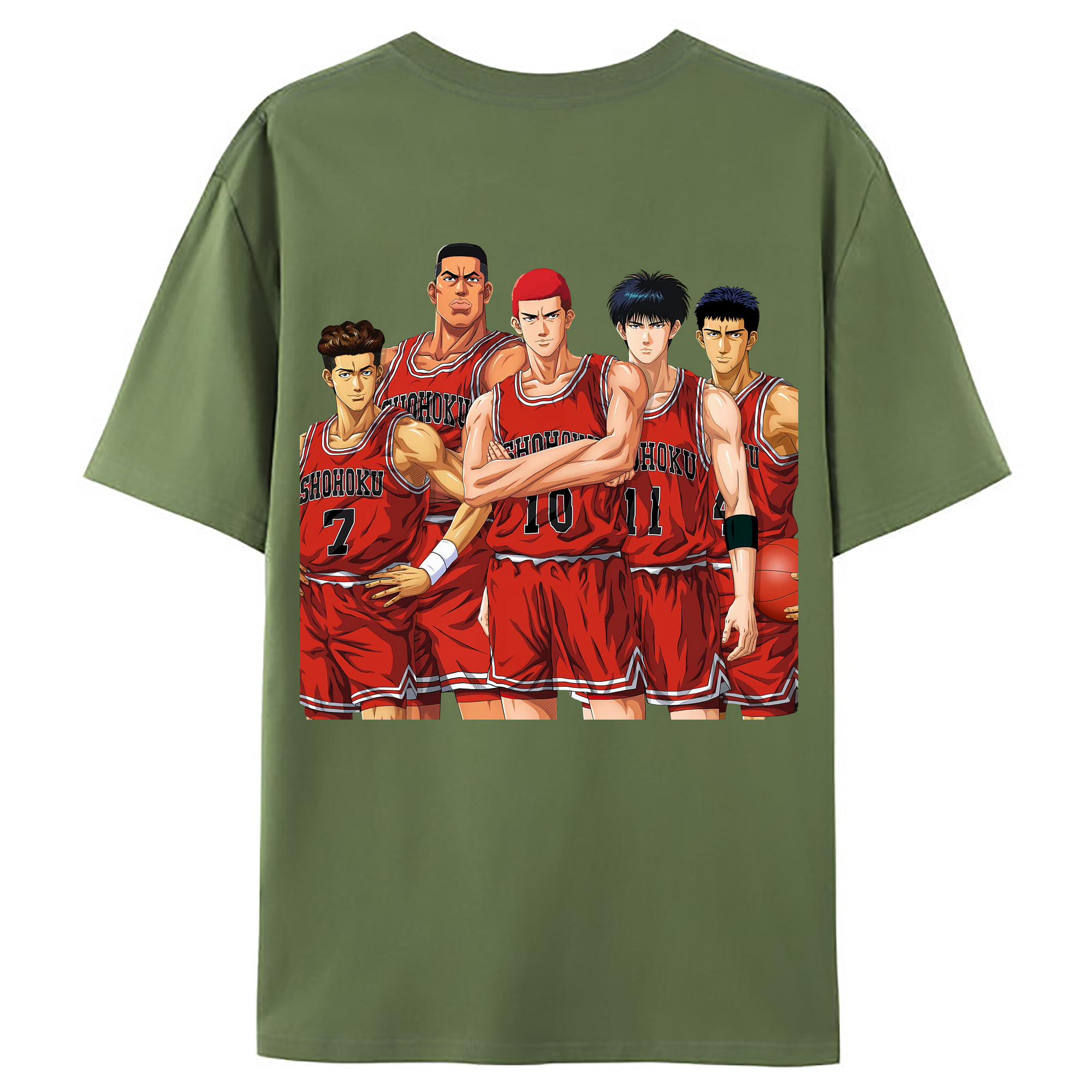 （画像用） SLAM DUNK／スラムダンク 綿100％ メンズ半袖Tシャツ（バックプリント） 通気性